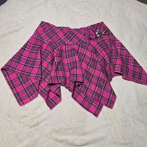 Goth Plaid Pleated Micro Mini Skirt, Asymmetrical juniors 9